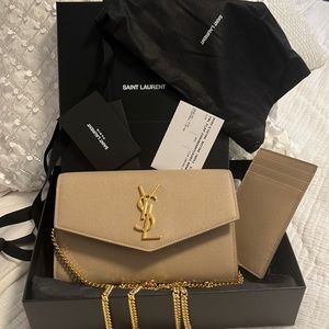SAINT LAURENT YSL Uptown Chain Wallet. **Card Holder included**